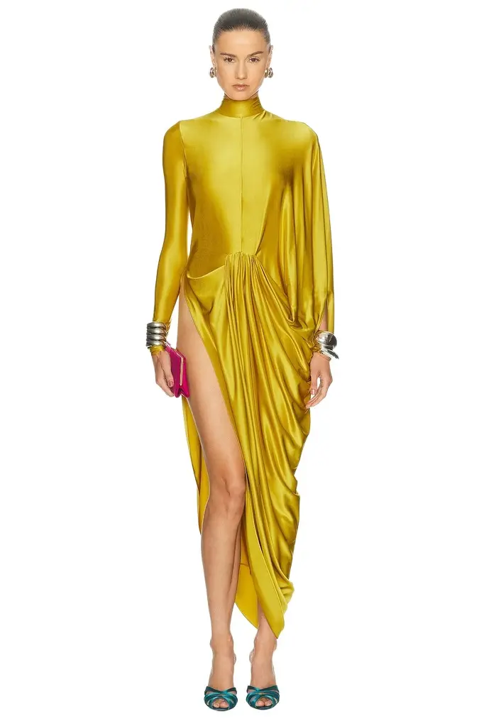 Burc Akyol Satin Vestale Dress