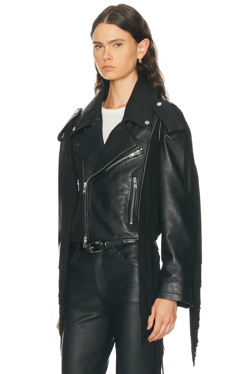 Sprwmn Moto Fringe Leather Jacket | Thumbnail 3 Sprwmn Moto Fringe Leather Jacket | Thumbnail 3