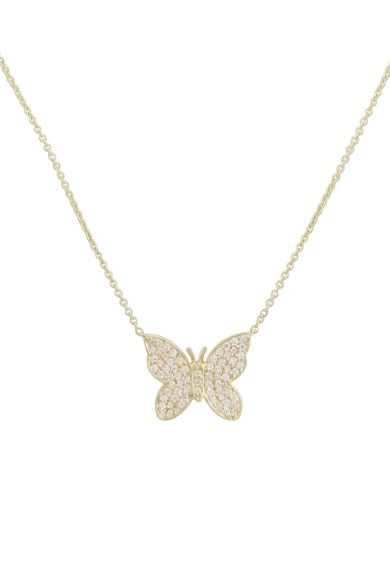 Sydney Evan Pave Butterfly Necklace | Thumbnail 2 Sydney Evan Pave Butterfly Necklace | Thumbnail 2