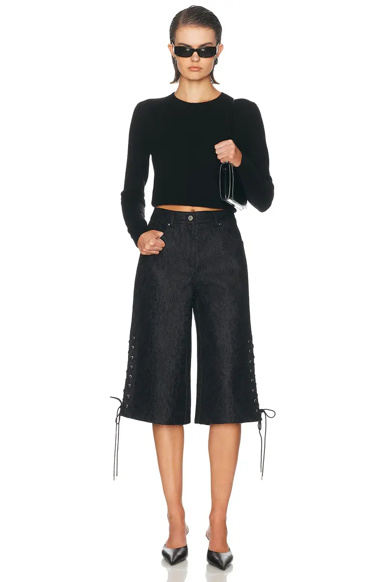 Fleur du Mal Lace Denim Culotte | Thumbnail 5