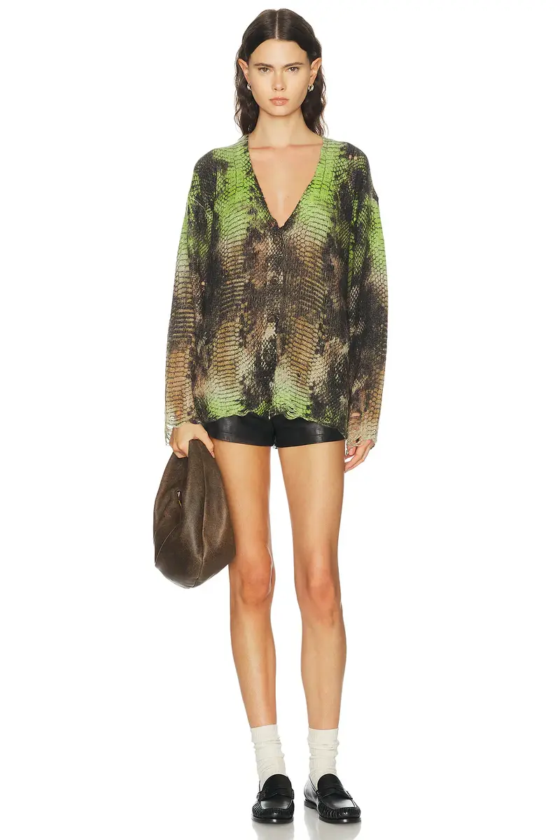 R13 Printed Boyfriend Cardigan | Thumbnail 4