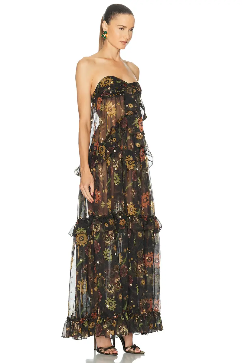 SIEDRÉS Josiane Sheer Ruffled Maxi Dress | Thumbnail 2 SIEDRÉS Josiane Sheer Ruffled Maxi Dress | Thumbnail 2
