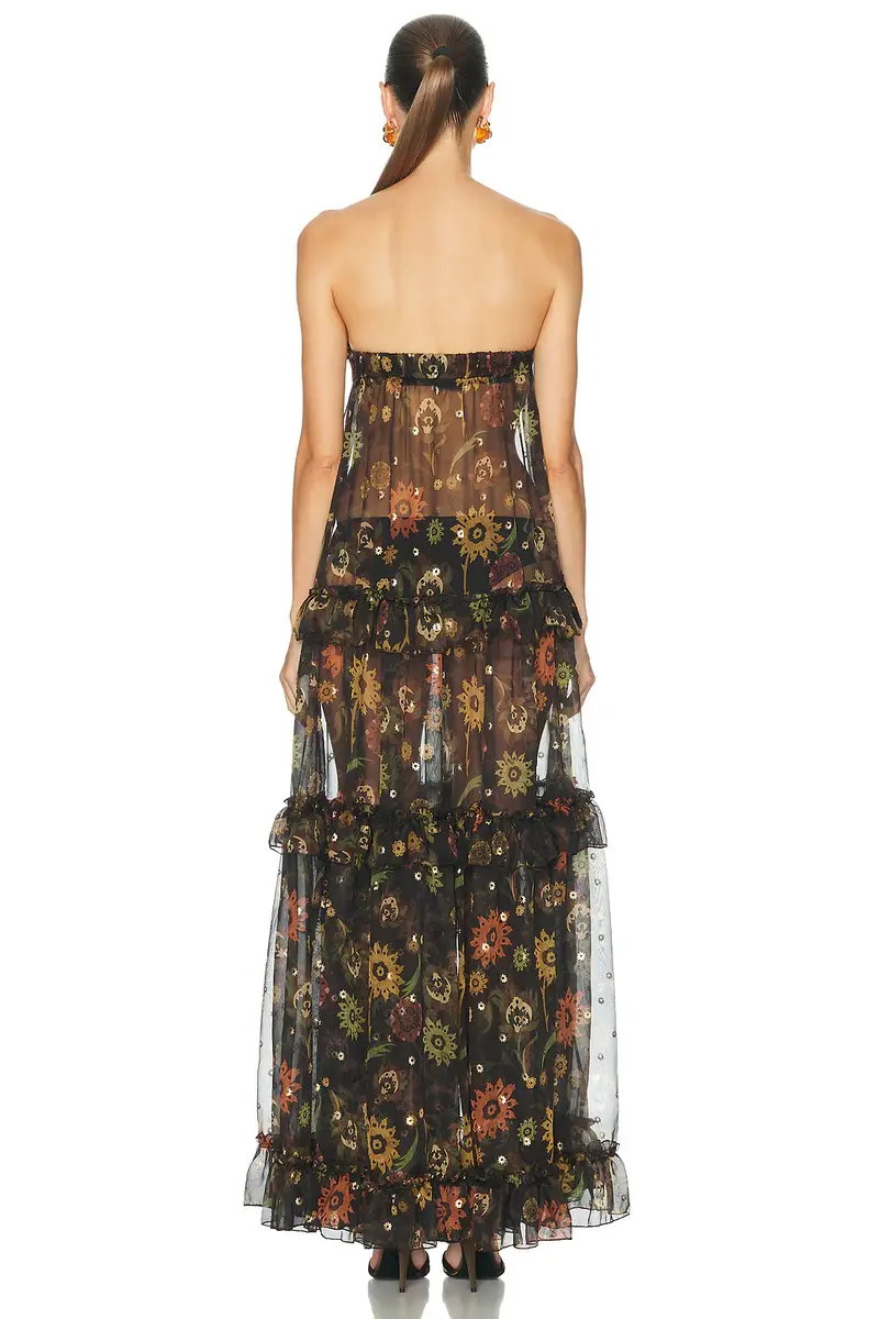 SIEDRÉS Josiane Sheer Ruffled Maxi Dress | Thumbnail 3 SIEDRÉS Josiane Sheer Ruffled Maxi Dress | Thumbnail 3