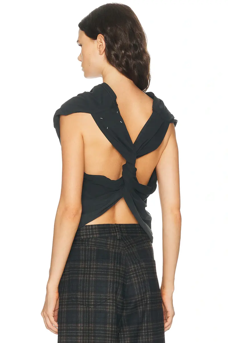 Maison Margiela Patch Twisted Jersey Top | Thumbnail 3 Maison Margiela Patch Twisted Jersey Top | Thumbnail 3