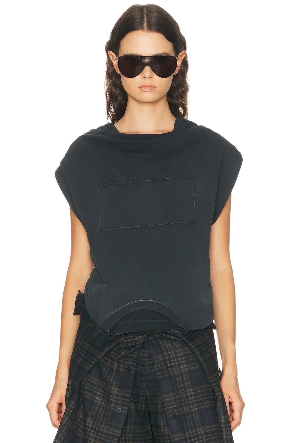 Patch Twisted Jersey Top