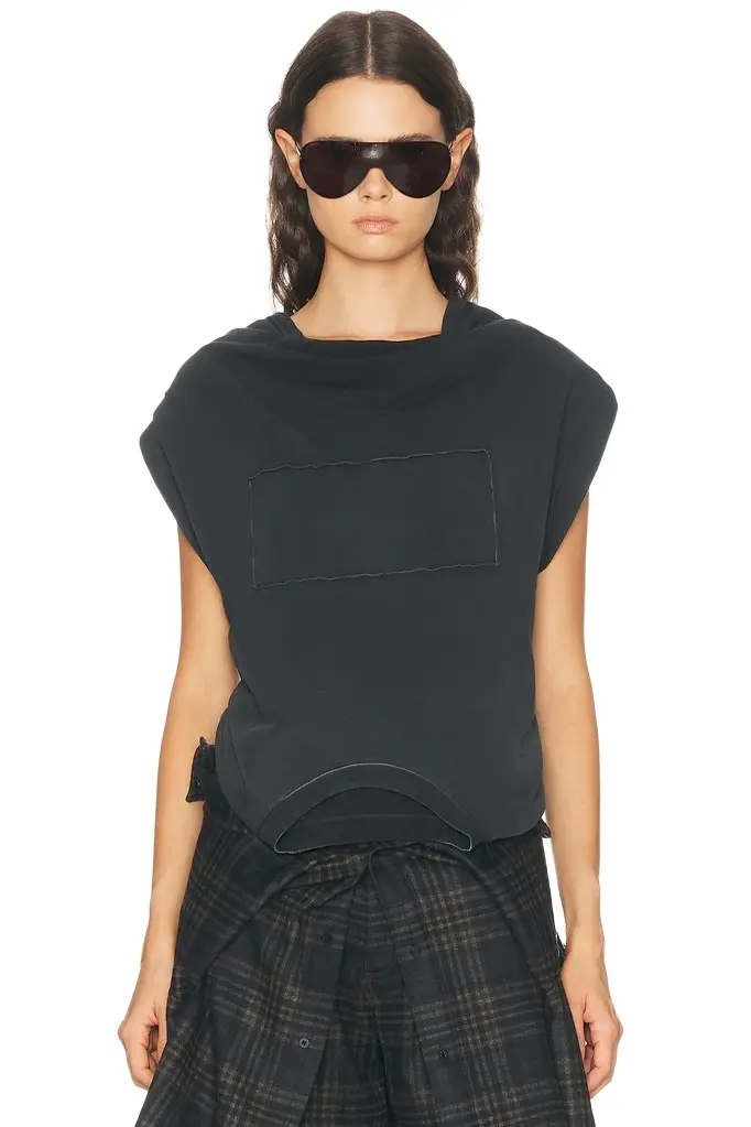 Maison Margiela Patch Twisted Jersey Top