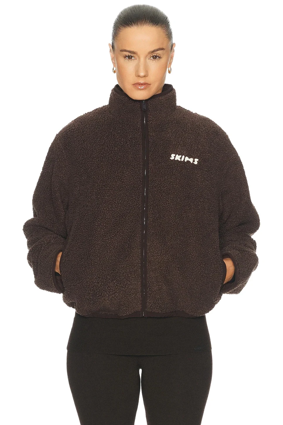 Skims Teddy Boxy Zip Up Jacket