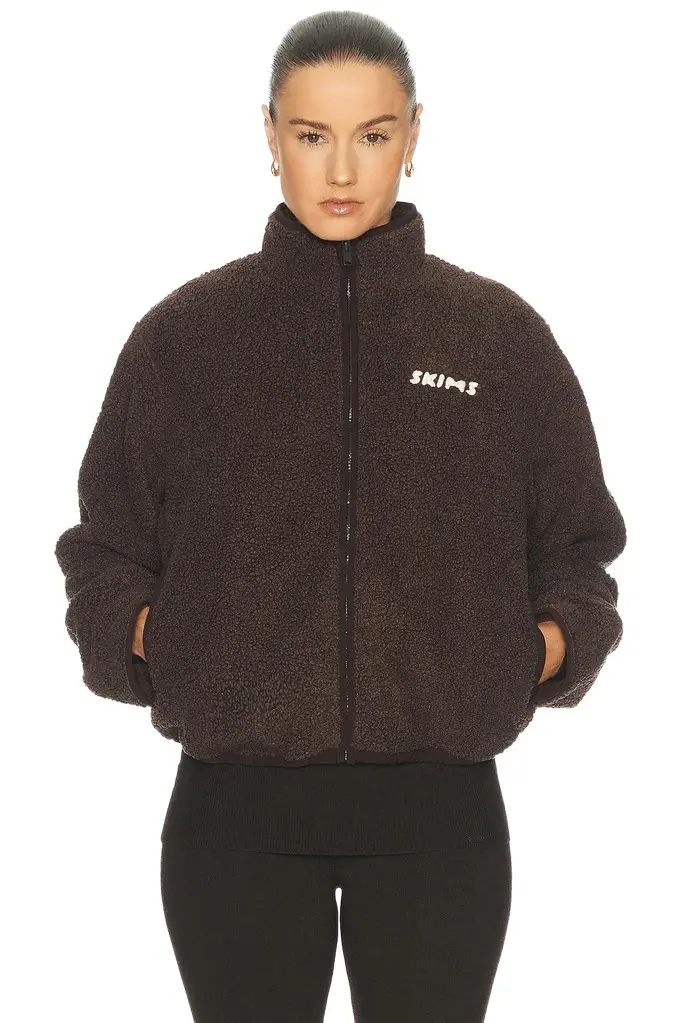 Skims Teddy Boxy Zip Up Jacket