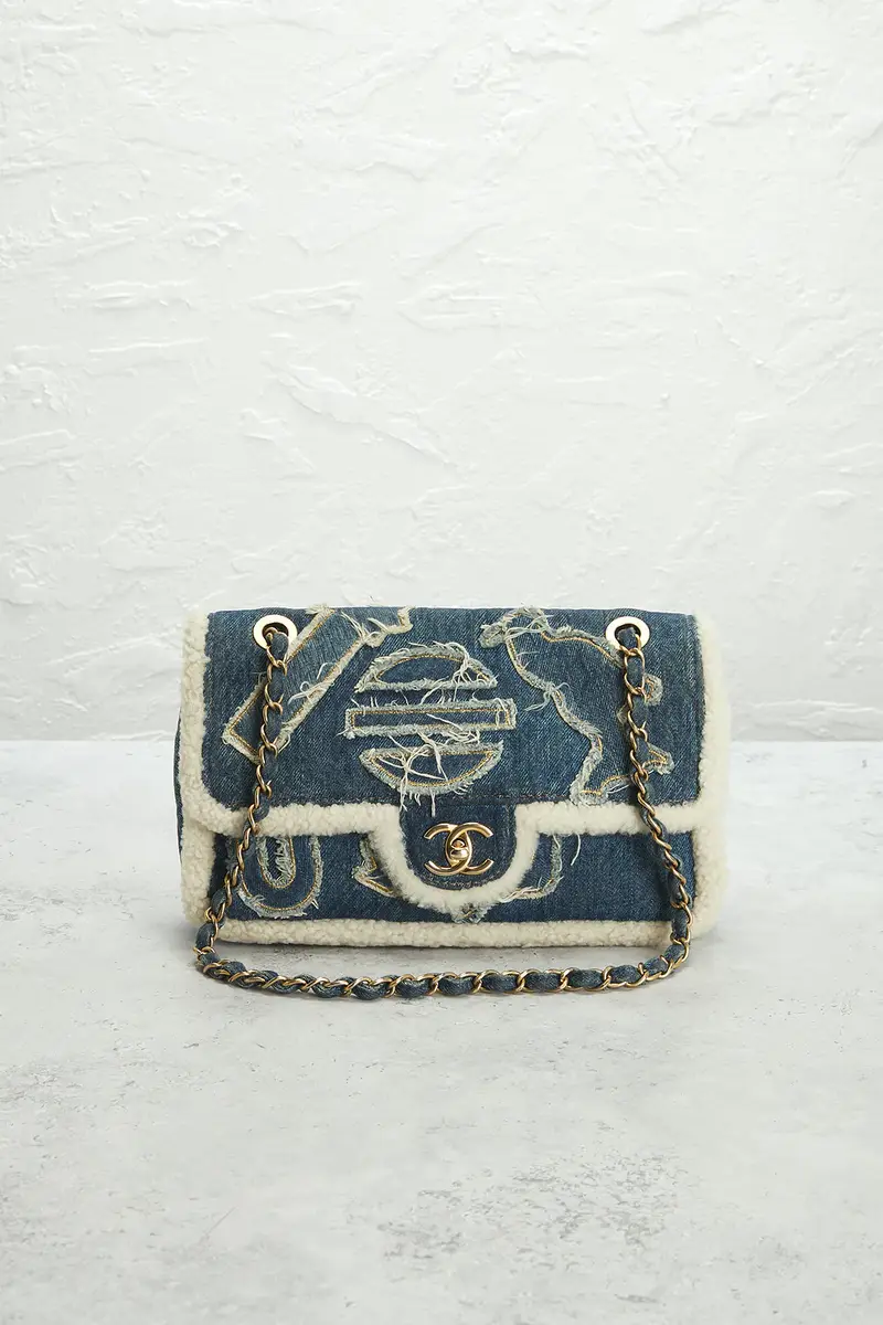 Chanel Chanel Denim & Shearling Paris-Egypt Hieroglyph Flap Bag | Thumbnail 2 Chanel Chanel Denim & Shearling Paris-Egypt Hieroglyph Flap Bag | Thumbnail 2