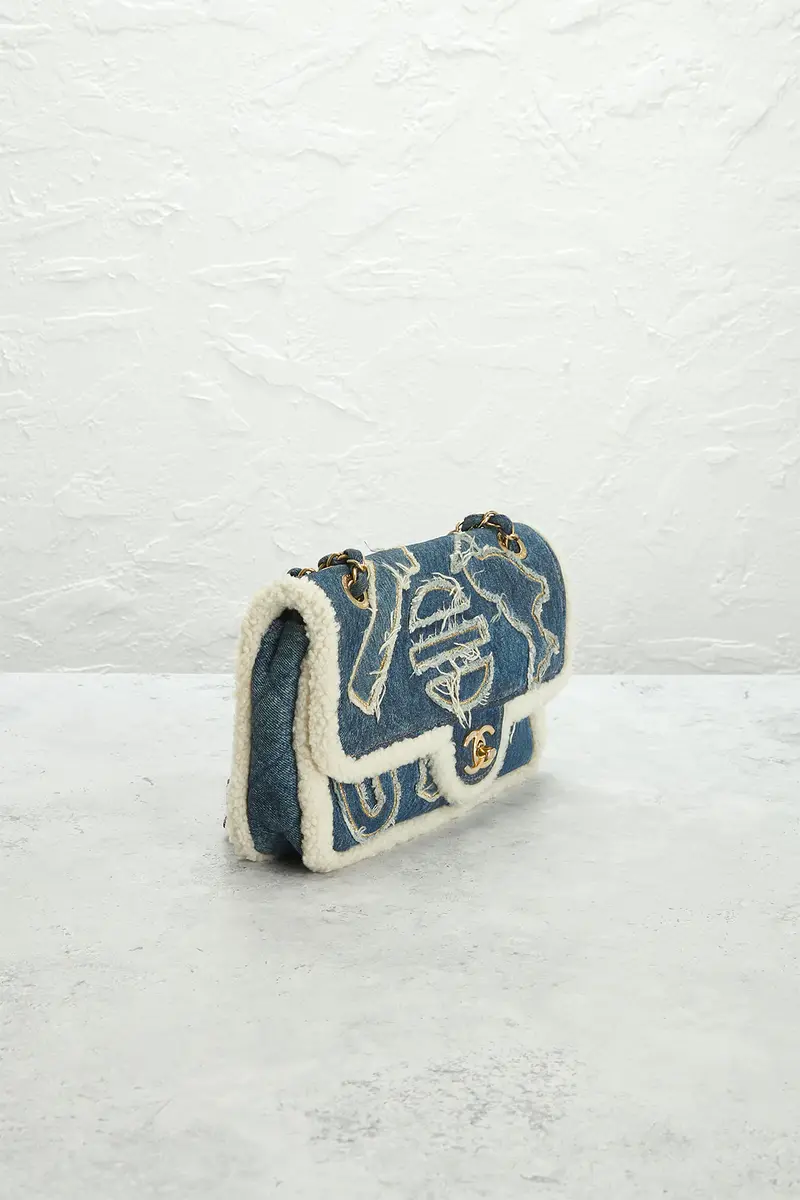 Chanel Chanel Denim & Shearling Paris-Egypt Hieroglyph Flap Bag | Thumbnail 4 Chanel Chanel Denim & Shearling Paris-Egypt Hieroglyph Flap Bag | Thumbnail 4