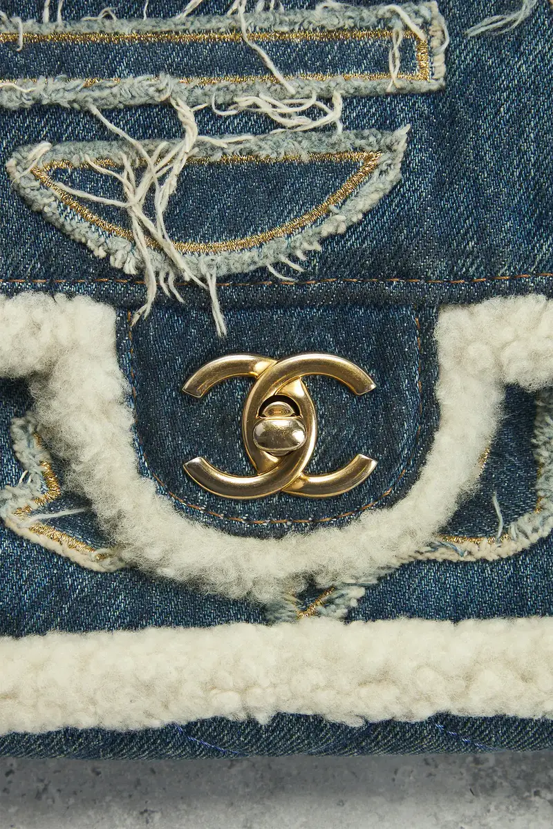 Chanel Chanel Denim & Shearling Paris-Egypt Hieroglyph Flap Bag | Thumbnail 6 Chanel Chanel Denim & Shearling Paris-Egypt Hieroglyph Flap Bag | Thumbnail 6