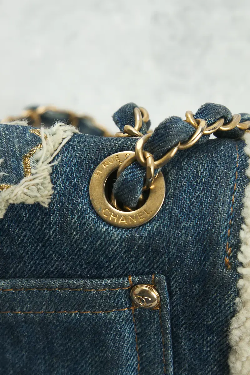 Chanel Chanel Denim & Shearling Paris-Egypt Hieroglyph Flap Bag | Thumbnail 7 Chanel Chanel Denim & Shearling Paris-Egypt Hieroglyph Flap Bag | Thumbnail 7