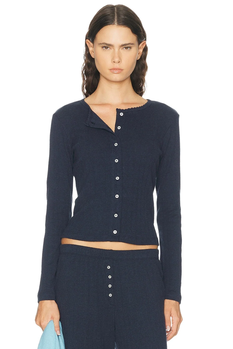 LESET Pointelle Classic Cardigan