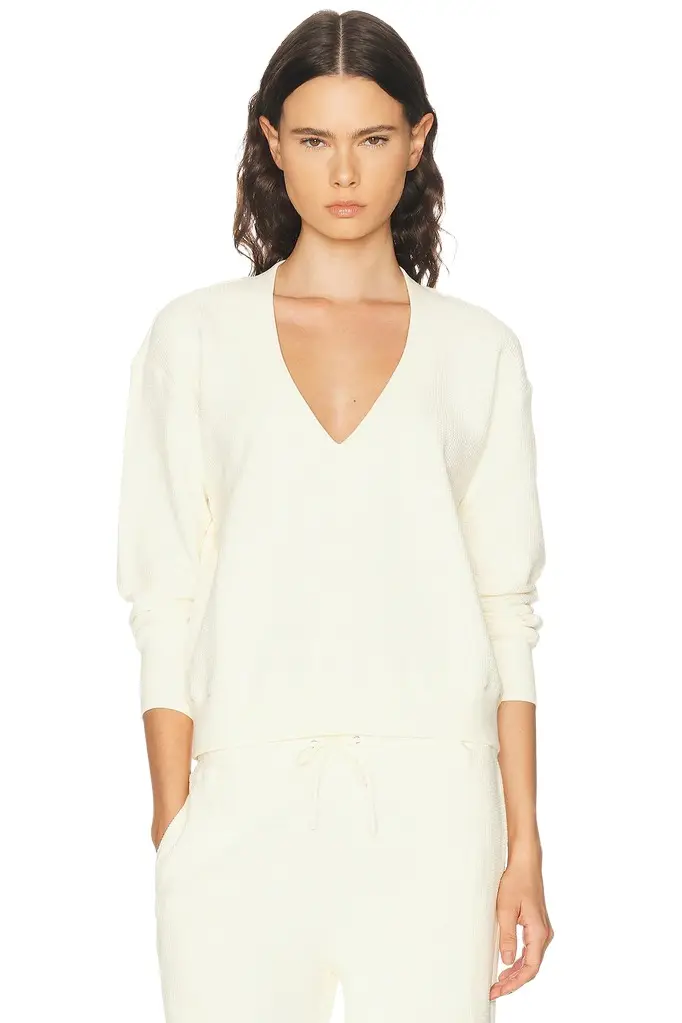Waffle Knit Deep V