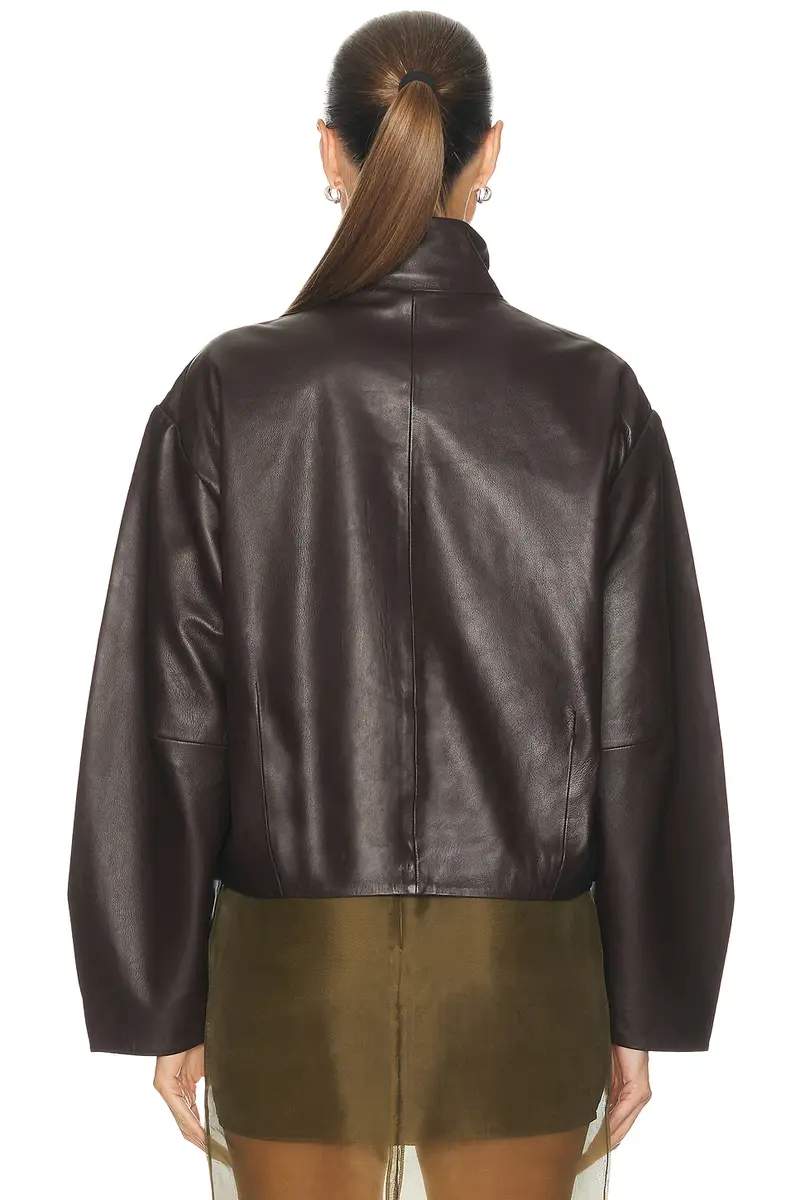 St. Agni Cocoon Zip Leather Jacket | Thumbnail 4
