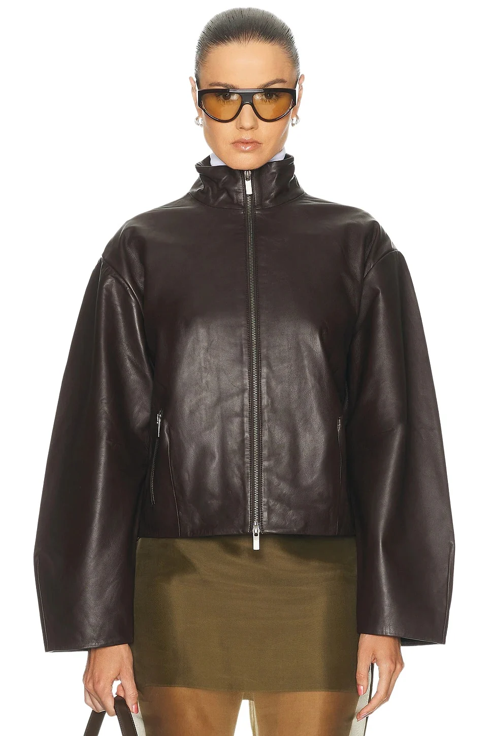 Cocoon Zip Leather Jacket Cocoon Zip Leather Jacket