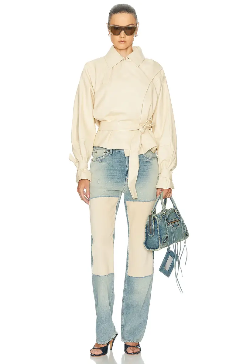 Acne Studios Pazer Suede Panel Straight Leg | Thumbnail 5 Acne Studios Pazer Suede Panel Straight Leg | Thumbnail 5