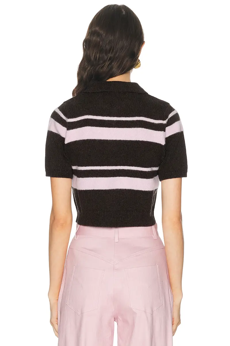 Matthew Bruch Striped Mohair Polo Top | Thumbnail 3 Matthew Bruch Striped Mohair Polo Top | Thumbnail 3