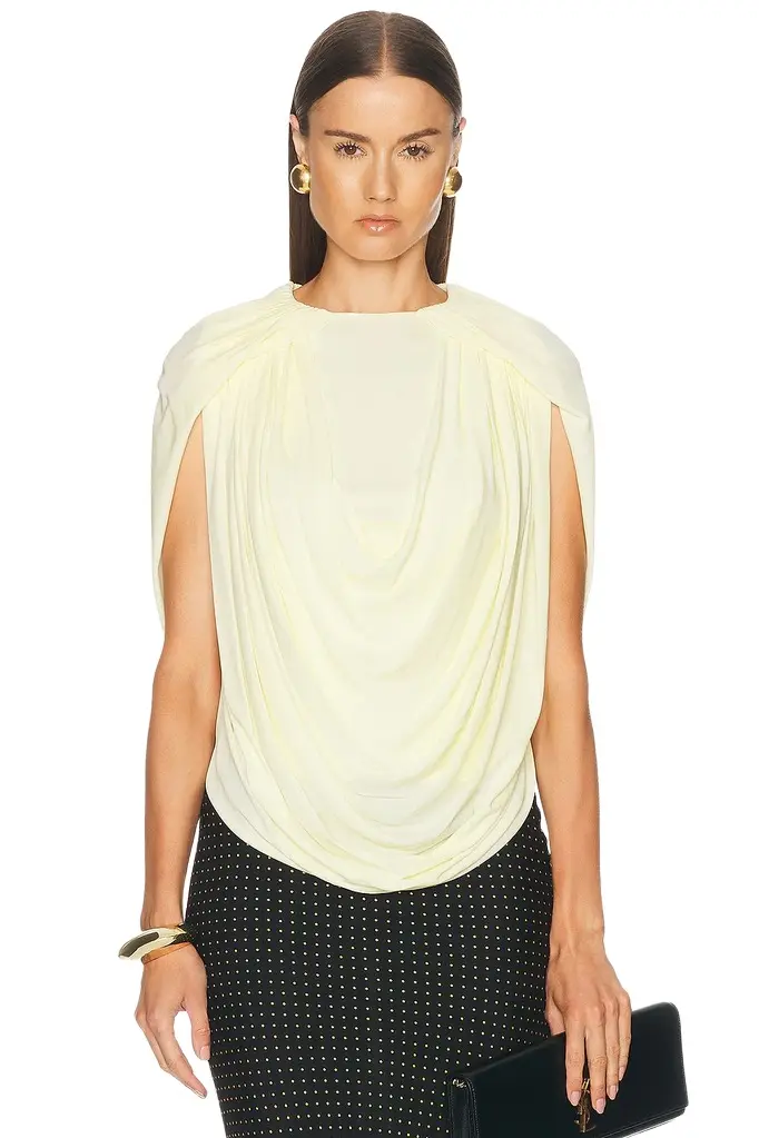 Brandon Maxwell Astor Draped Top