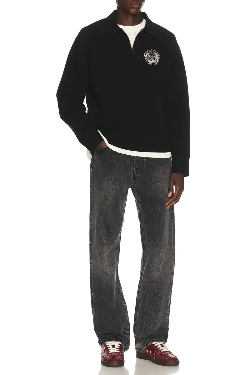 Honor The Gift Knitted Zip Long Sleeve Polo | Thumbnail 3