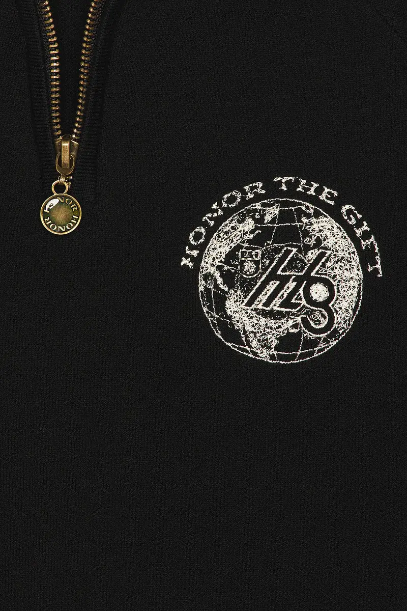 Honor The Gift Knitted Zip Long Sleeve Polo | Thumbnail 5