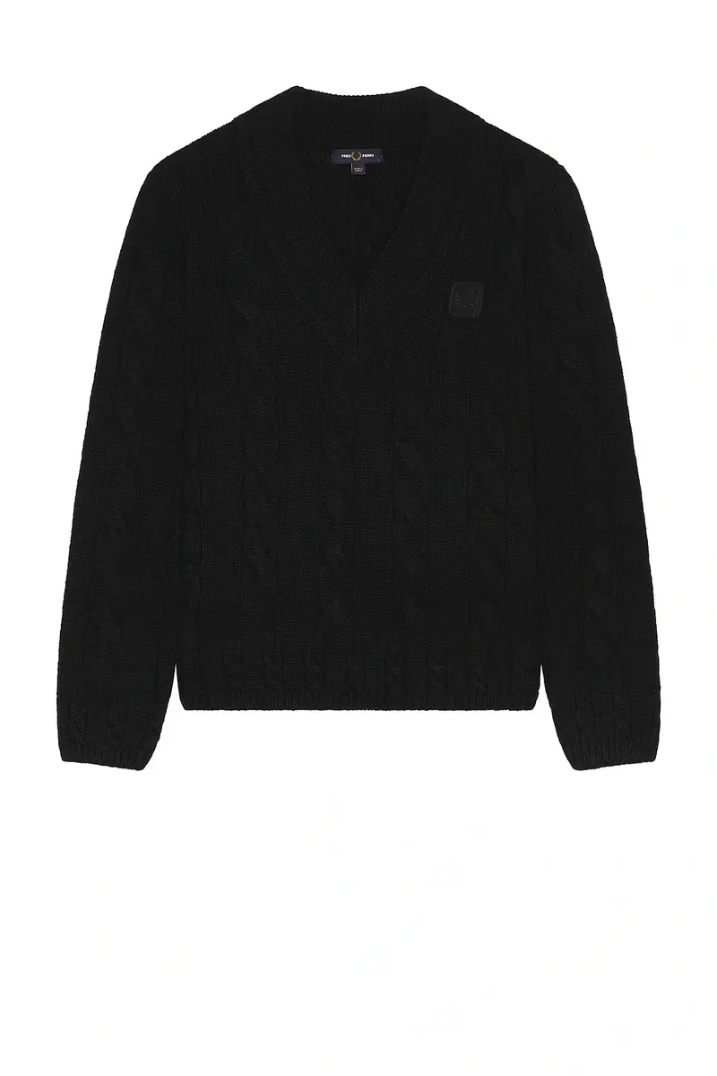 Fred Perry Canvas Cable V-Neck Jumper | Thumbnail 4 Fred Perry Canvas Cable V-Neck Jumper | Thumbnail 4