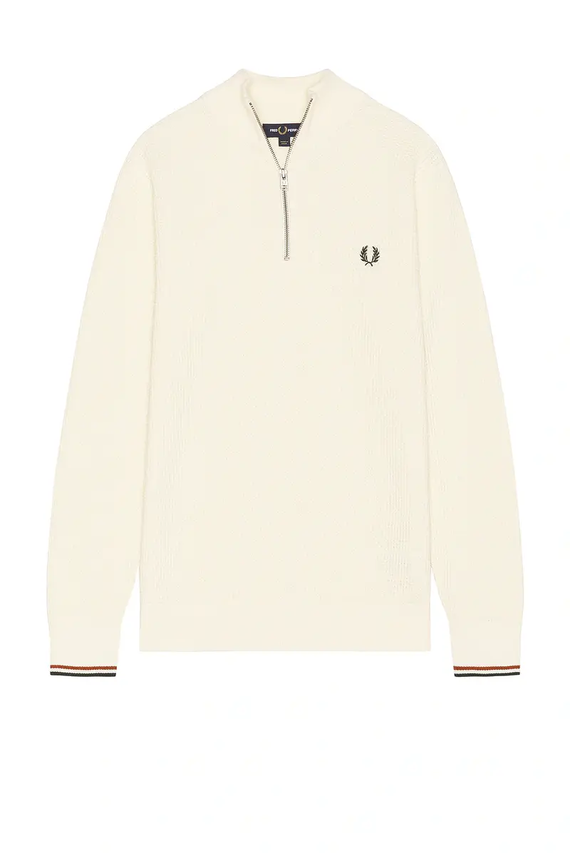 Fred Perry Waffle Stitch Half Zip Jumper | Thumbnail 4 Fred Perry Waffle Stitch Half Zip Jumper | Thumbnail 4