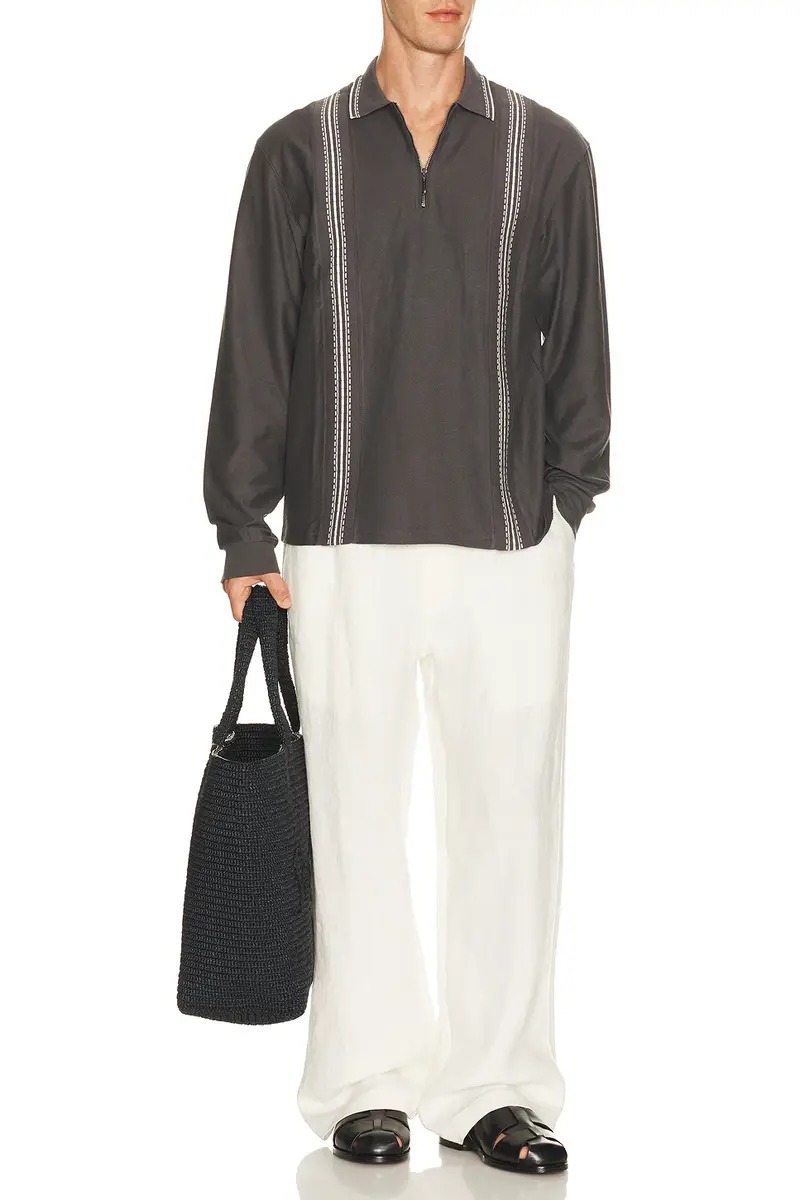 Palmes Panel Long Sleeve Zip Polo | Thumbnail 3 Palmes Panel Long Sleeve Zip Polo | Thumbnail 3