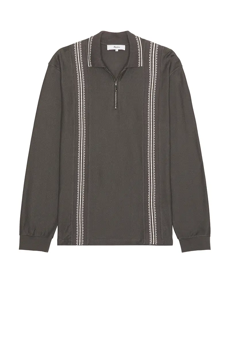 Palmes Panel Long Sleeve Zip Polo | Thumbnail 4 Palmes Panel Long Sleeve Zip Polo | Thumbnail 4