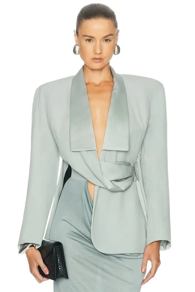 Satin Draped Blazer Satin Draped Blazer