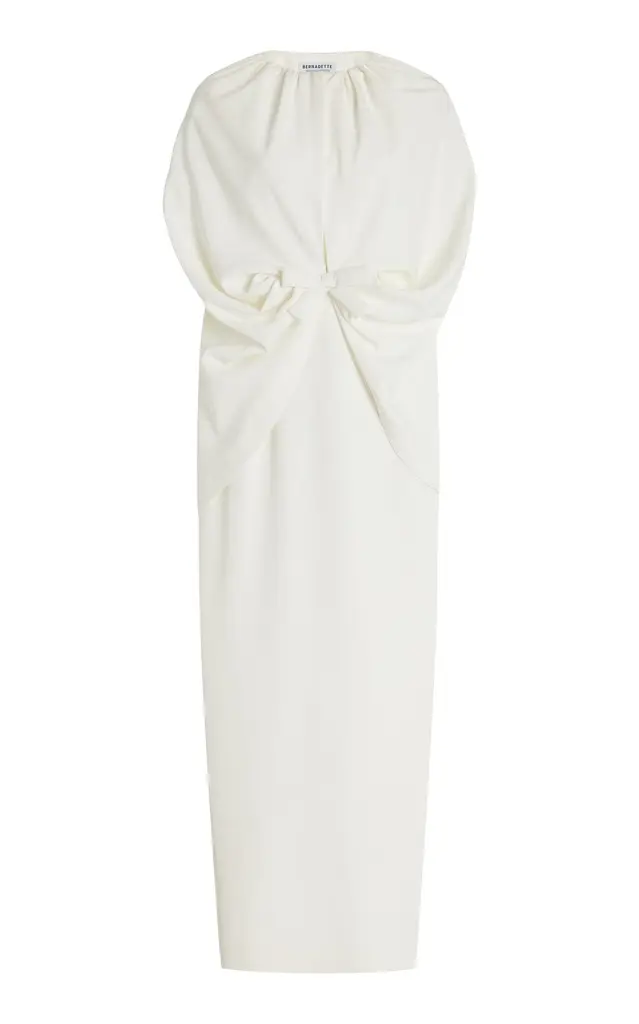 BERNADETTE Gislene Cape-Detailed Crepe Maxi Dress