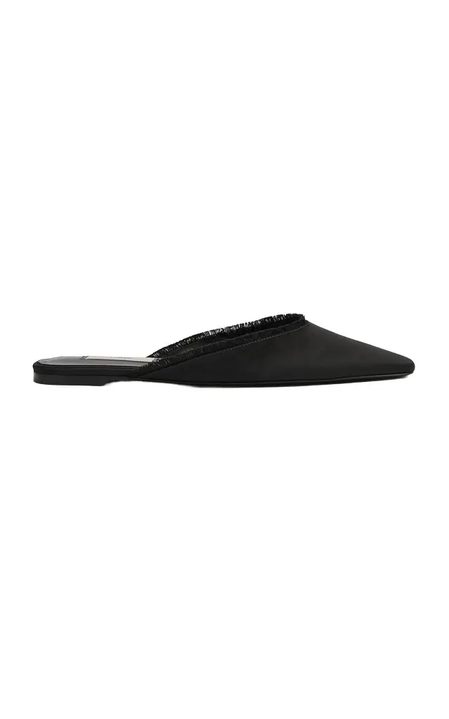 Frayed Satin Lounge Slippers Frayed Satin Lounge Slippers