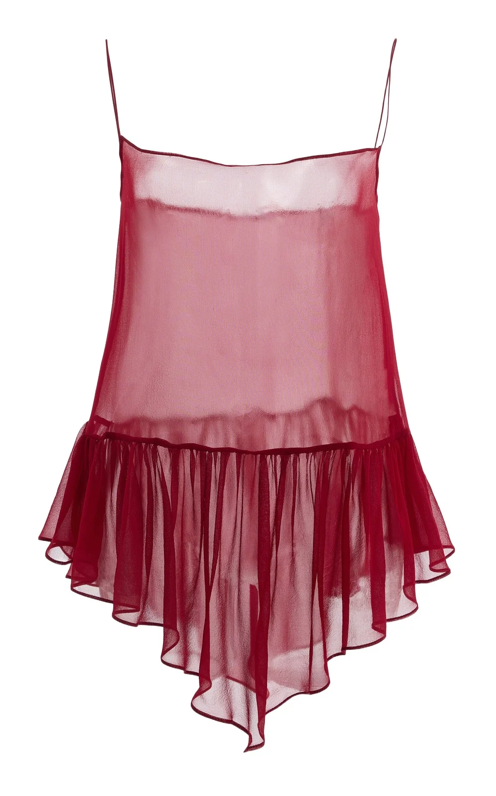 Tove Harlowe Semi-Sheer Ruffled Silk Top
