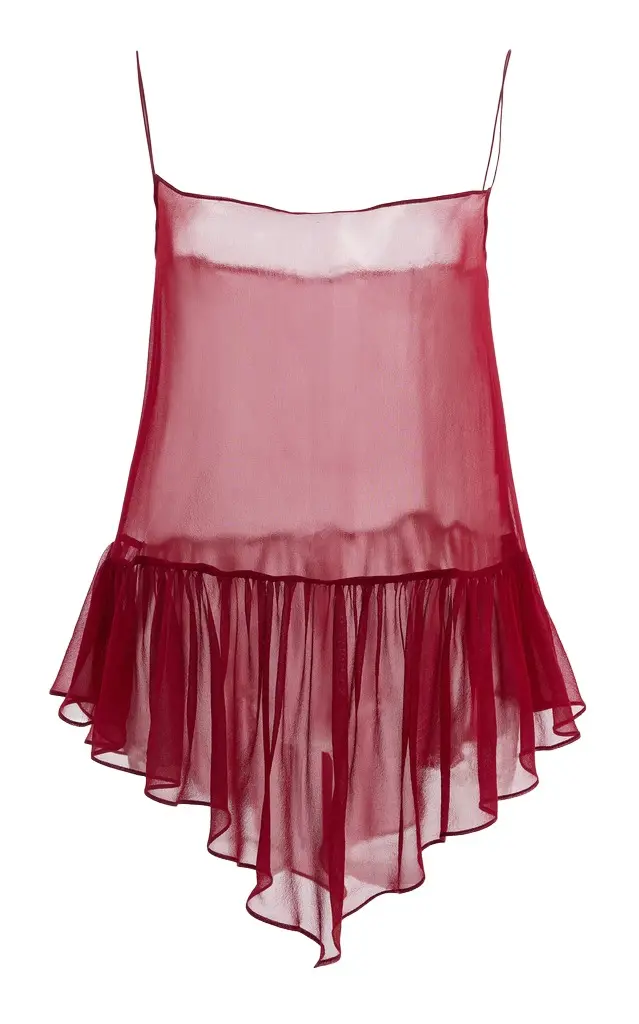 Harlowe Semi-Sheer Ruffled Silk Top Harlowe Semi-Sheer Ruffled Silk Top