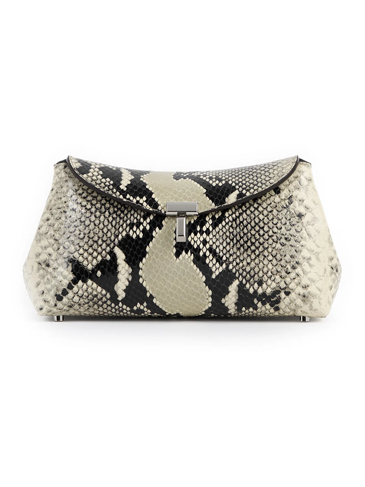 TOTEME Mini T-Lock Python-Embossed Leather Clutch