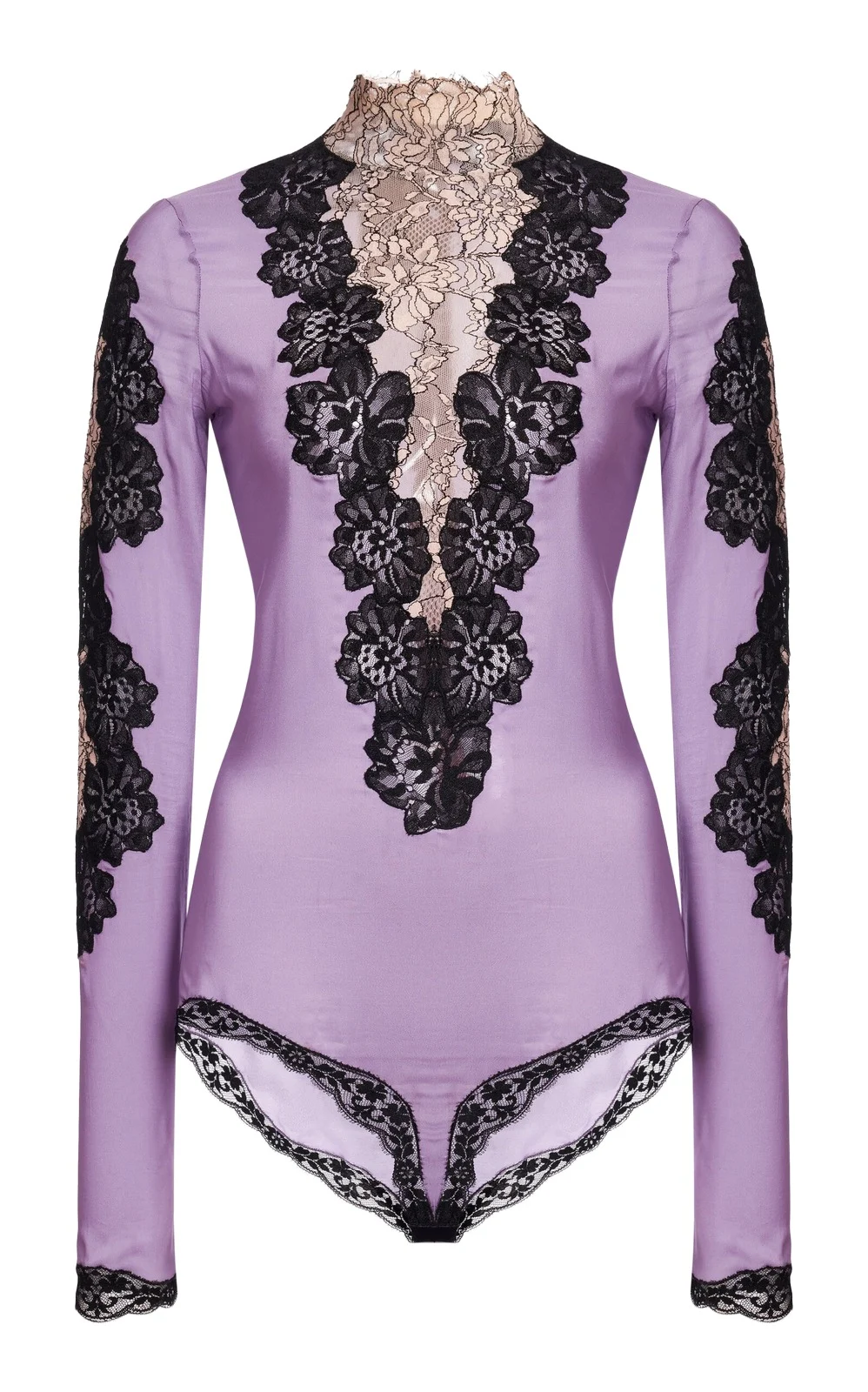 Valentino Garavani Lace-Trimmed Jersey Bodysuit