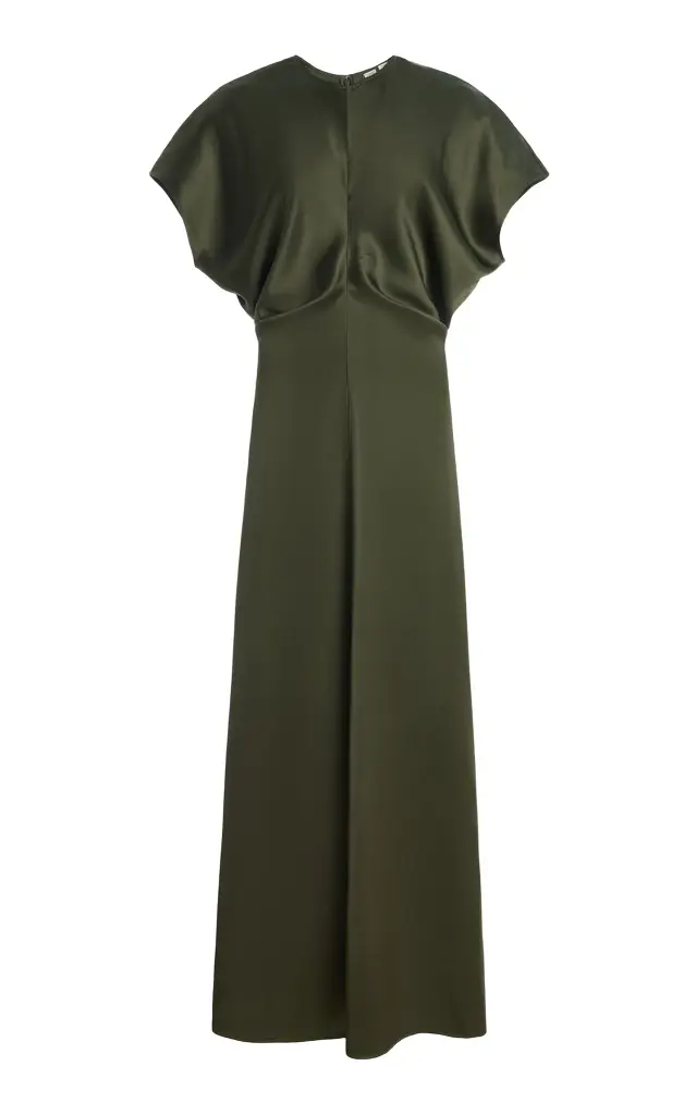 Slouch Waist Satin Midi Dress