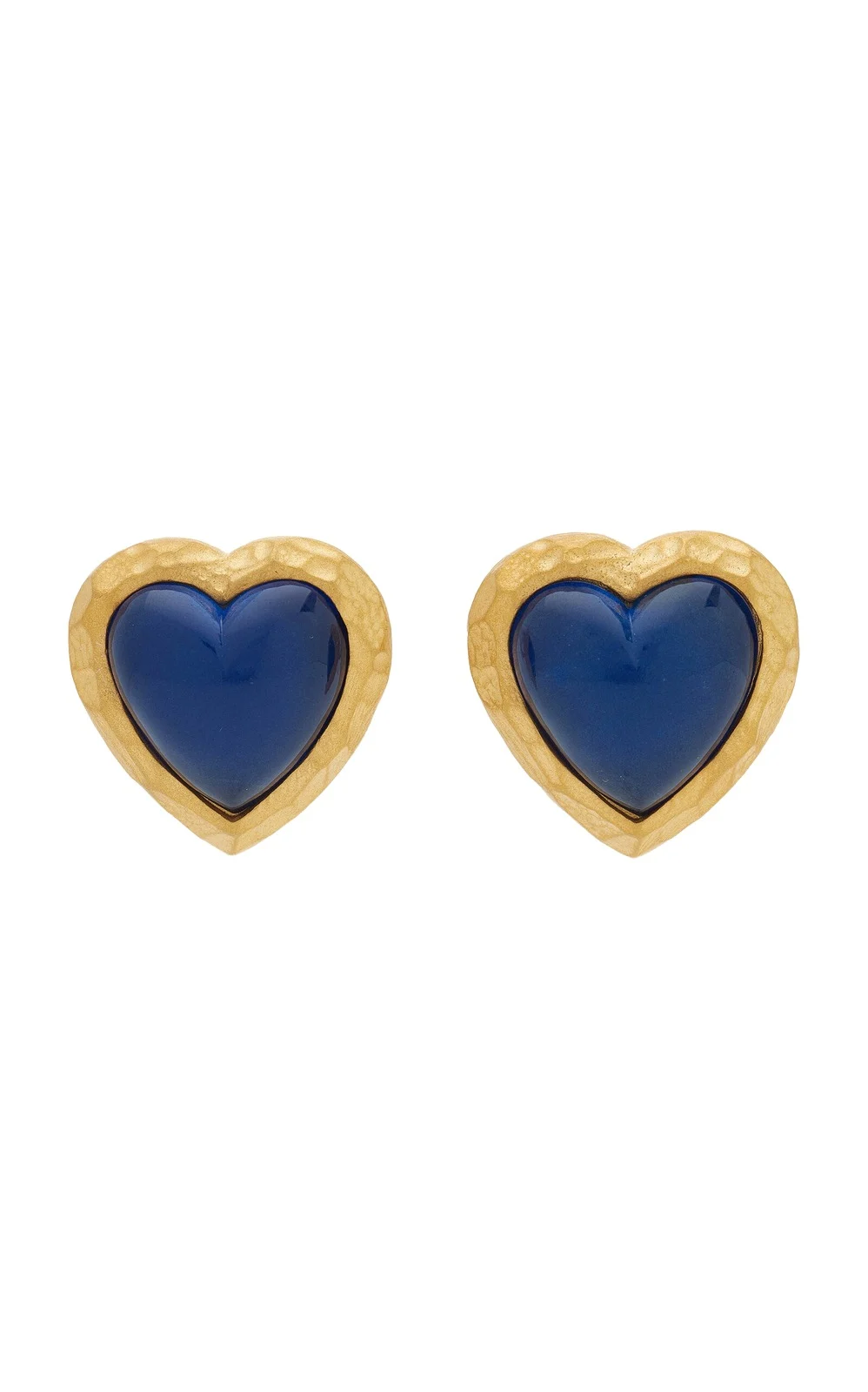 Heart 24K Gold and Aluminum Gem Earrings Heart 24K Gold and Aluminum Gem Earrings
