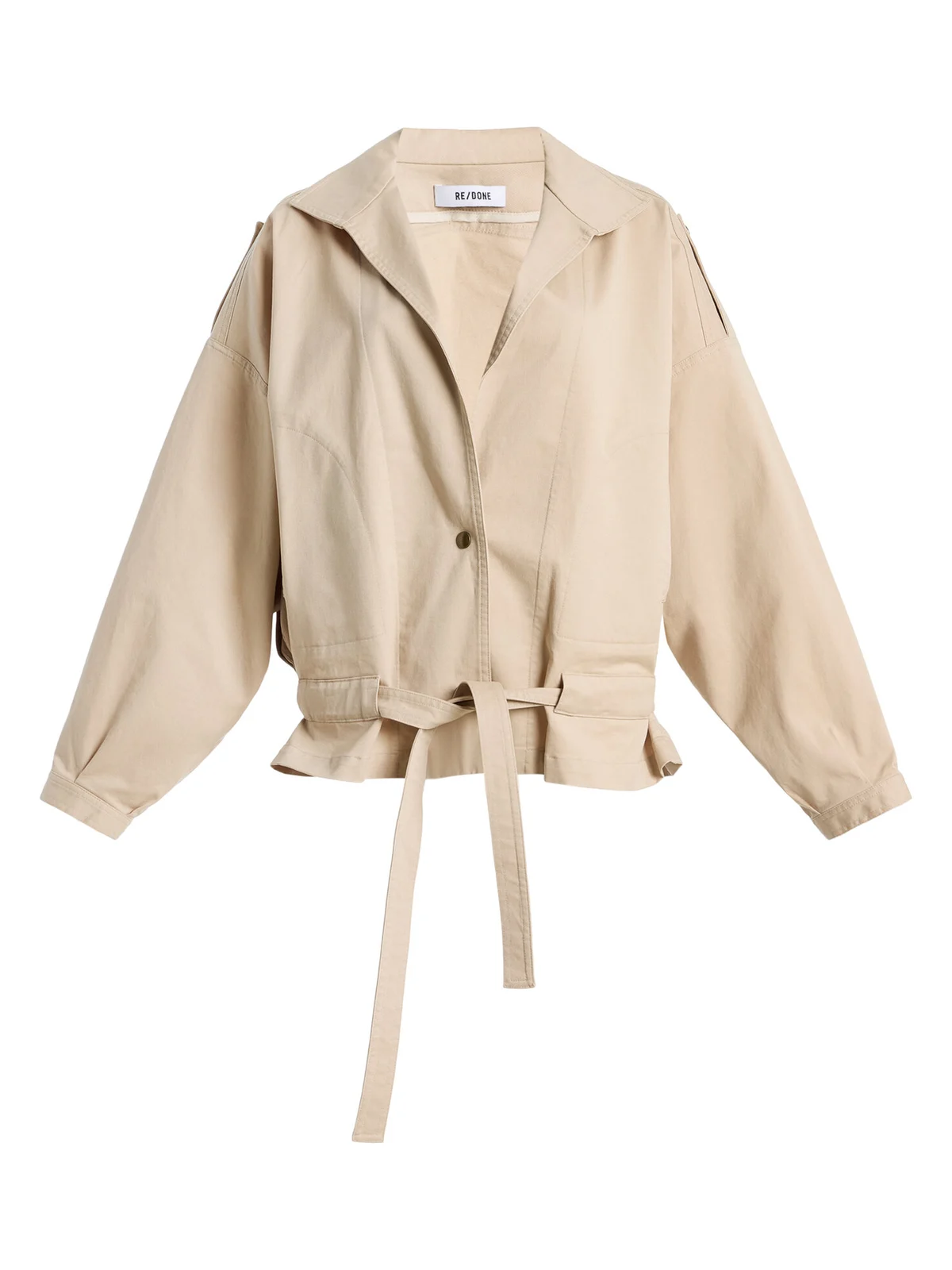 RE/DONE Debbie Belted Cotton-Blend Jacket