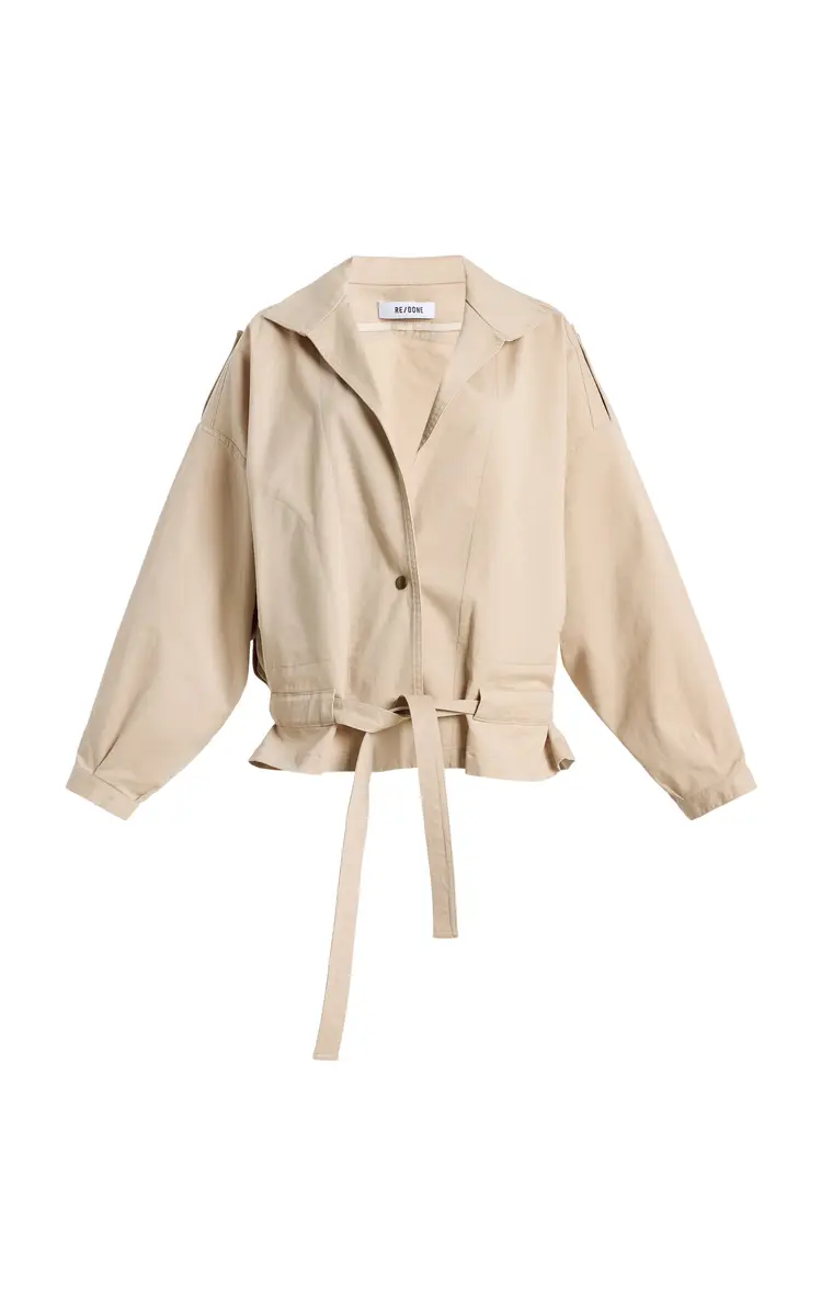 RE/DONE Debbie Belted Cotton-Blend Jacket