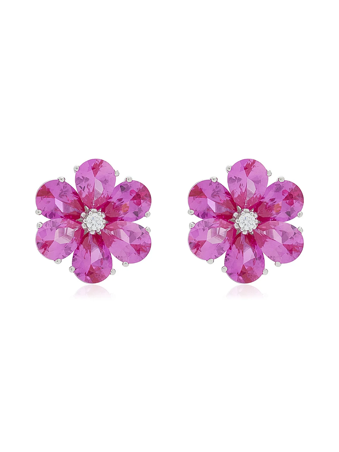 Marguerite Daisy 18K White Gold Sapphire and Diamond Earrings Marguerite Daisy 18K White Gold Sapphire and Diamond Earrings