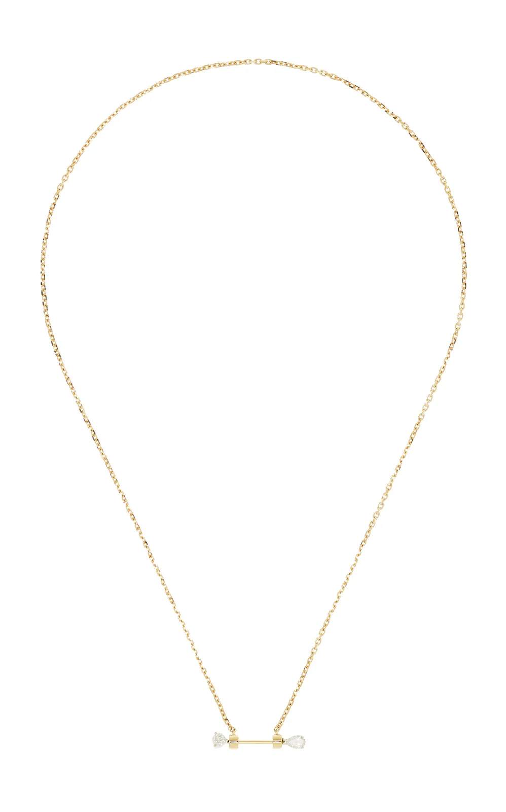 Yvonne Léon 18K Yellow Gold Diamond Pin Necklace