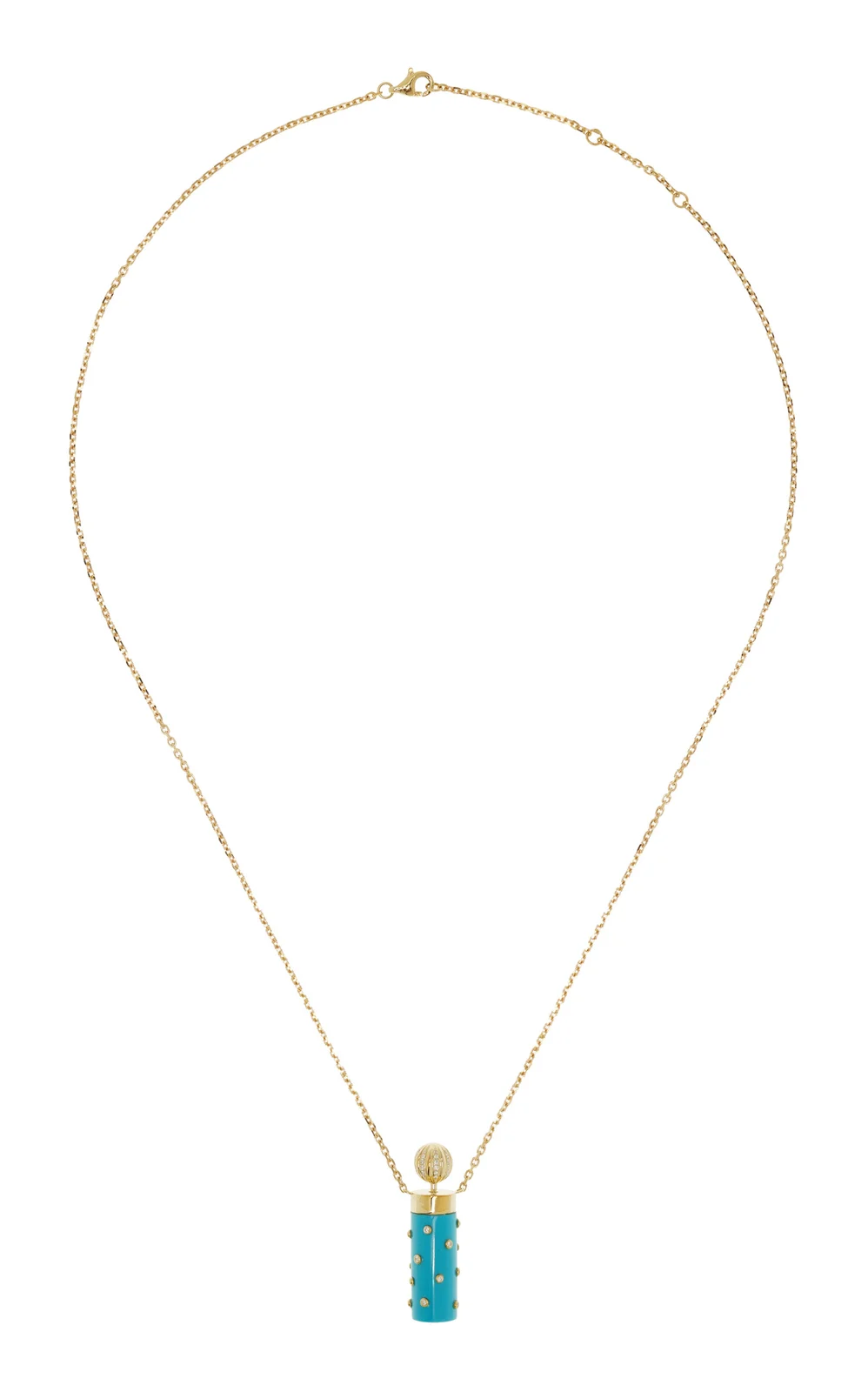 Vase 9K Yellow Gold Turquoise Necklace
