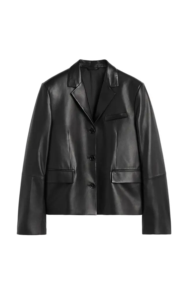 Short Leather Blazer