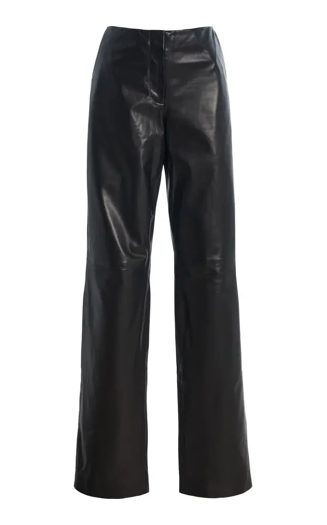 TOTEME Easy Leather Straight-Leg Pants