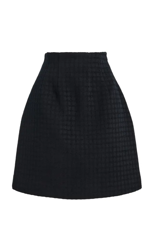 Curved Cotton-Blend Mini Skirt Curved Cotton-Blend Mini Skirt