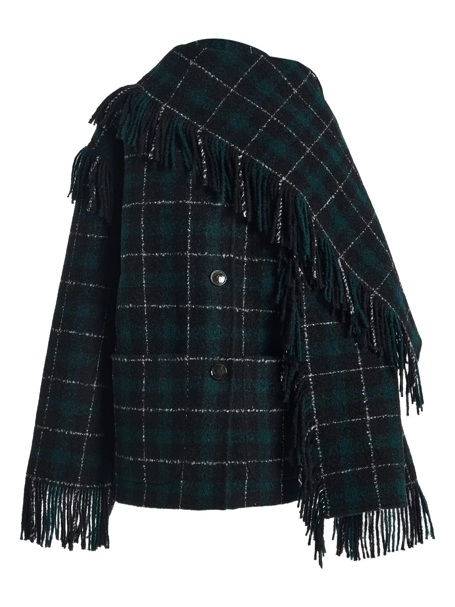 TOTEME Fringed Scarf Wool-Blend Jacket