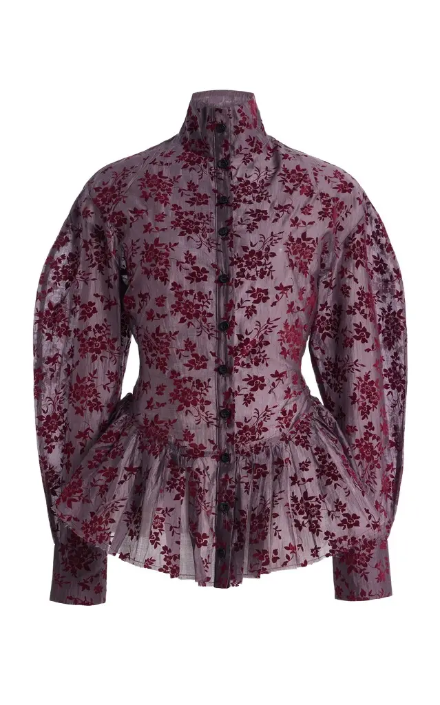 The Latest Elaine Flocked-Muslin Top