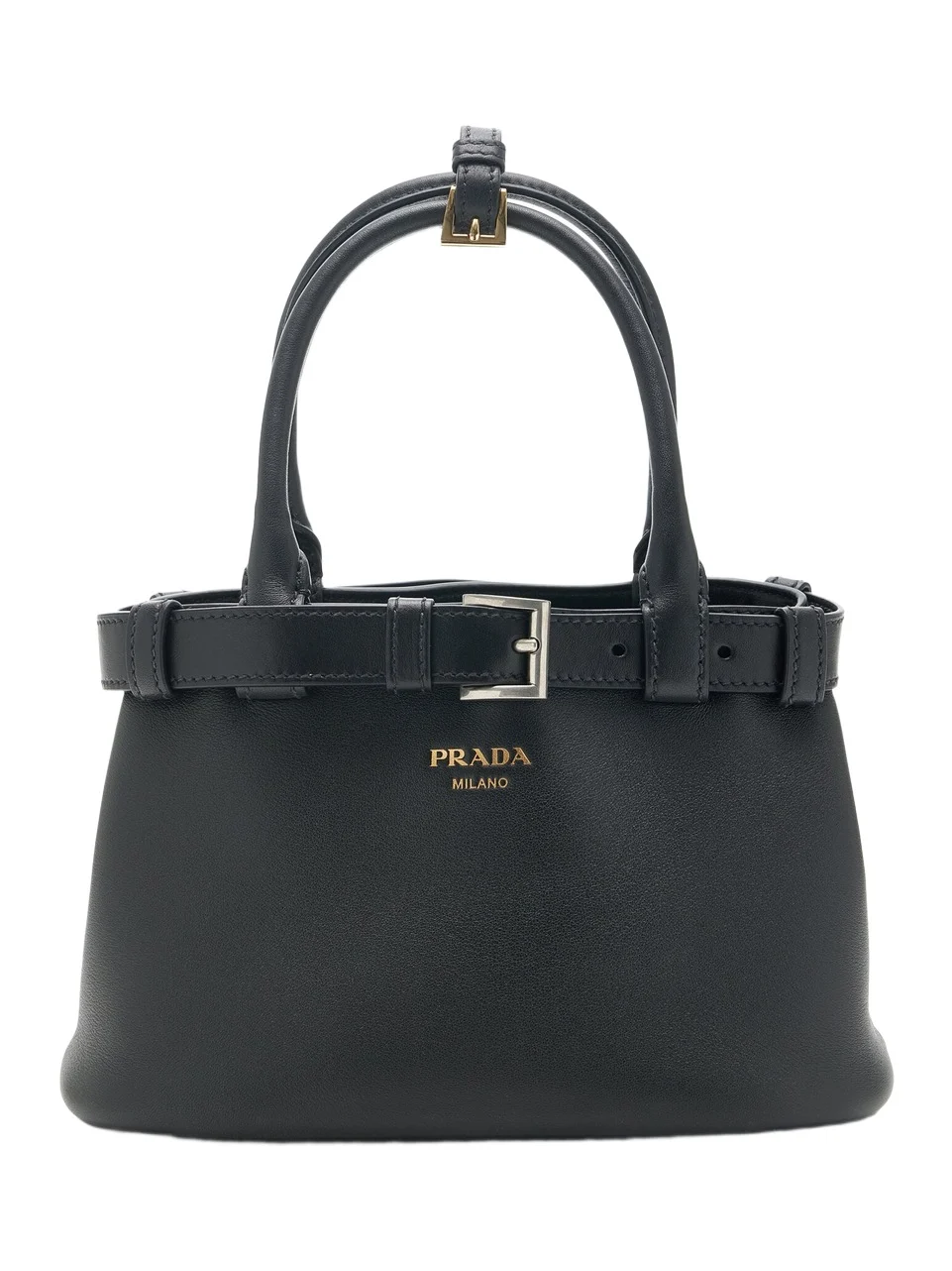 Prada Buckled Leather Top Handle Bag