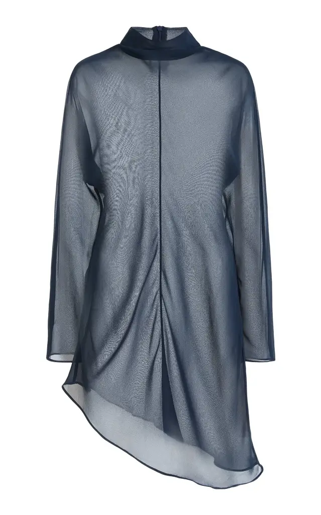 SLOAN Exclusive Wave Sheer Chiffon Turtleneck Tunic